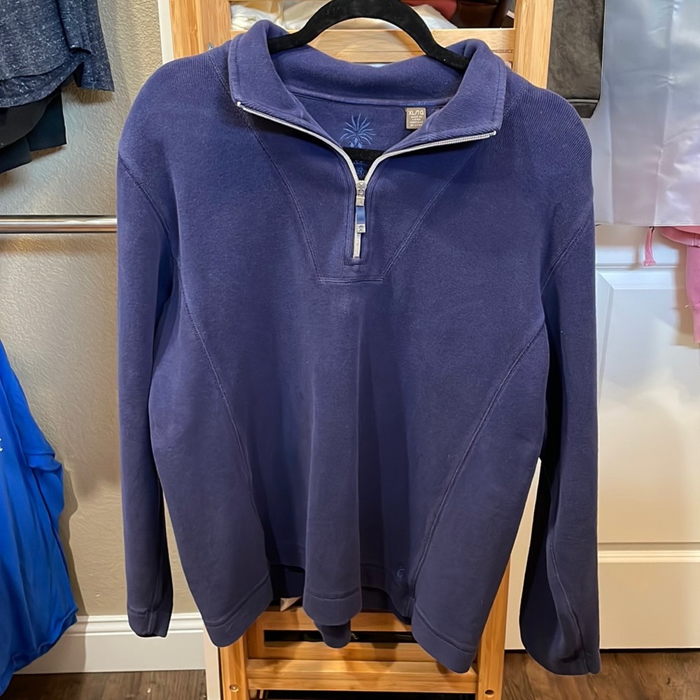 Navy blue quarter zip Tommy Bahama pullover